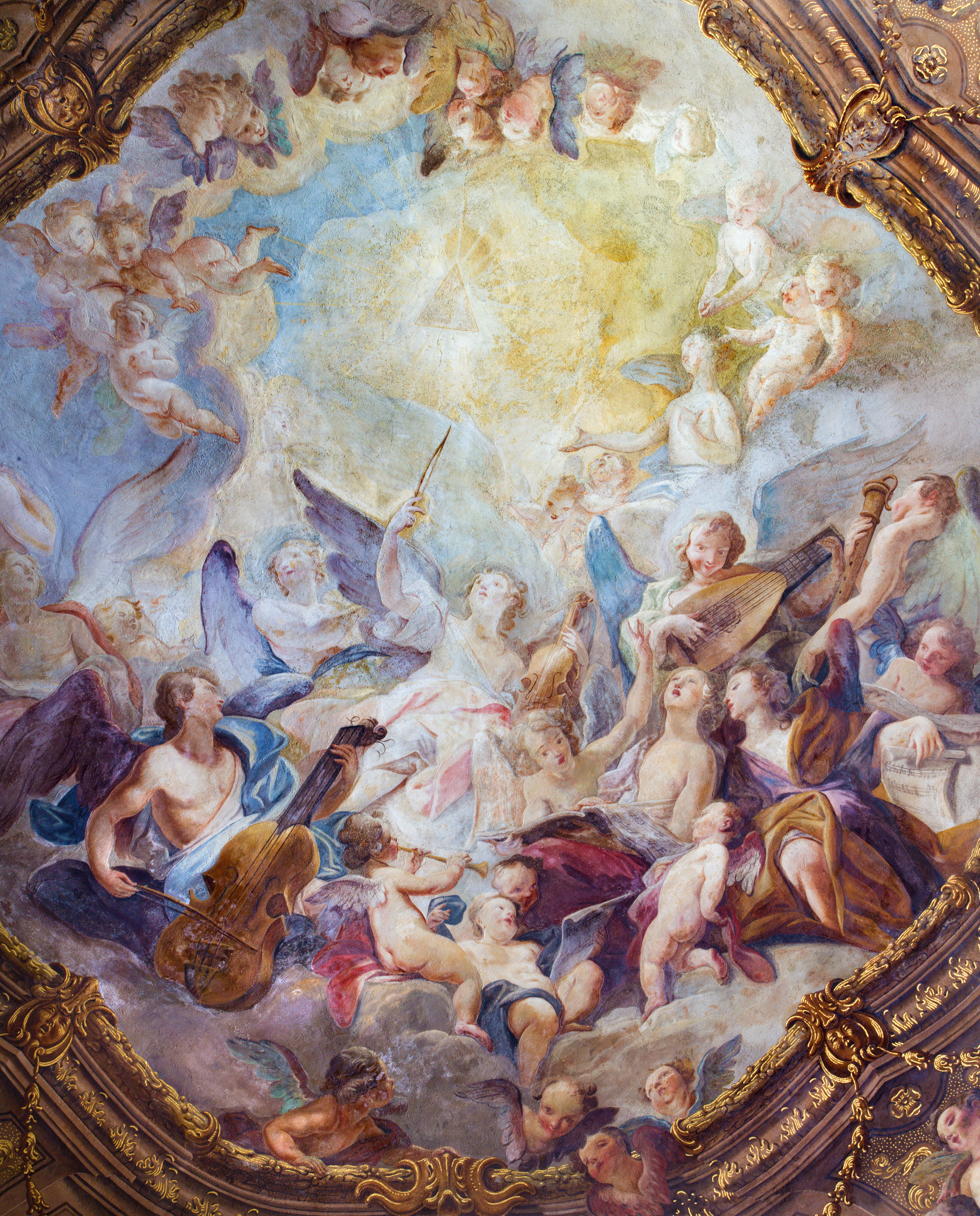 Vienna -  Baroque angel choirs fresco in Michaelerkirche